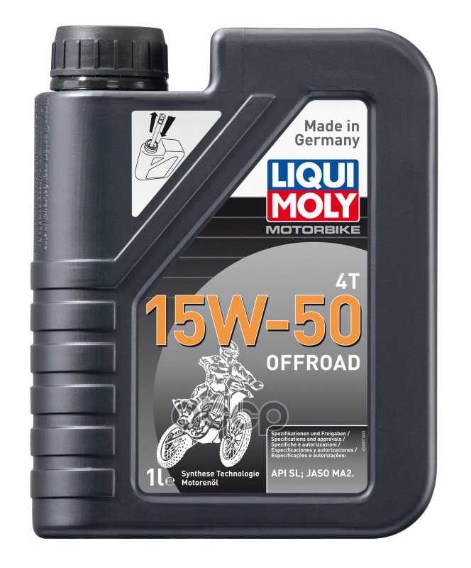 Нс-Синт. Мот.масло Д/4-Т.мотоц. Motorbike 4T Offroad 15W-50 Sl Ma2 (1Л) 3057 LIQUI MOLY арт. 3057