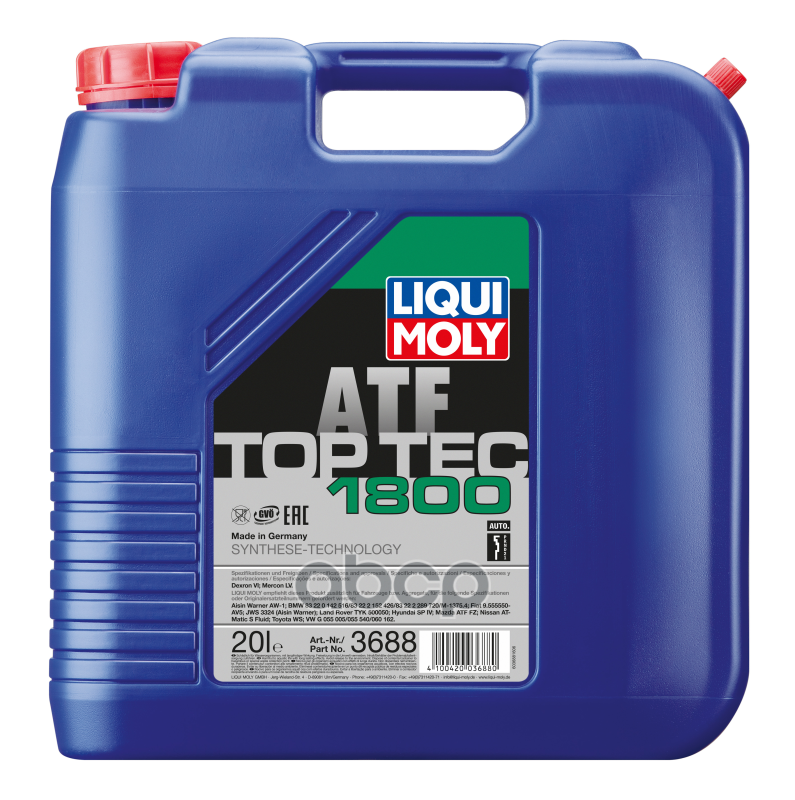 Top Tec Atf 1800, 20Л (Нс-Синт.транс.масло) LIQUI MOLY арт. 3688