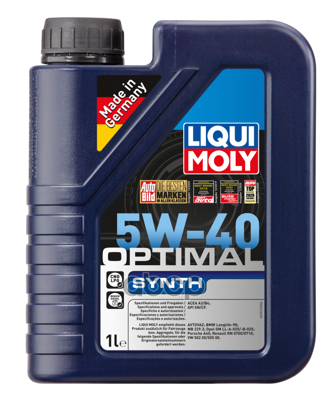 LIQUI MOLY Масло моторное синтетическое НС-Optimal Synth 5W-40 CF/SN A3/B4 1л 3925
