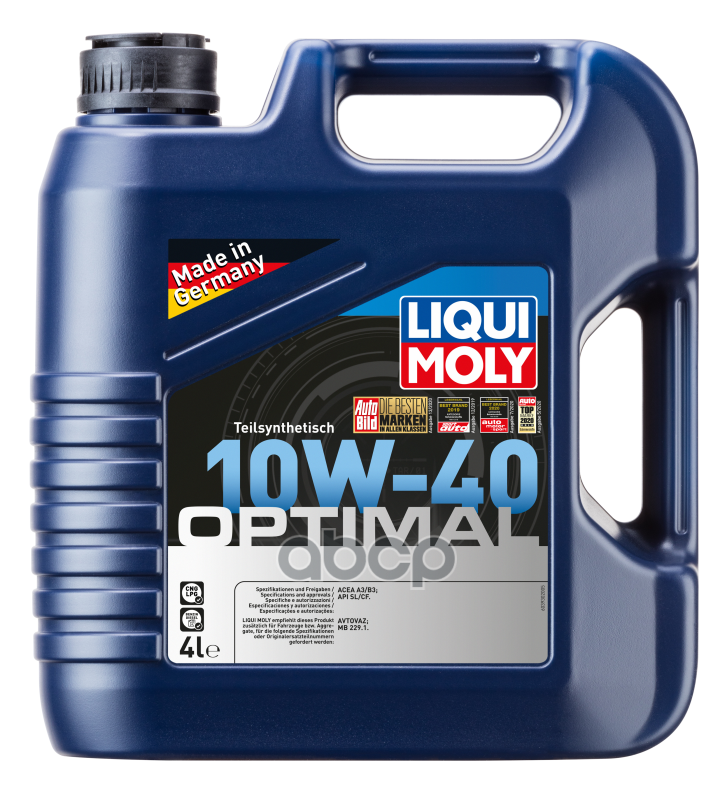 LIQUI MOLY Масло моторное полусинтетическое Optimal 10W-40 CF/SL A3/B3 4л 3930