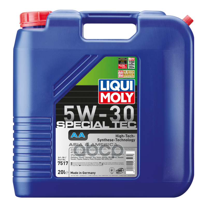 Liqui moly Масло Мотор Special Tec Aa (Leichtlauf Special Aa) 5W-30 (20 Л.)