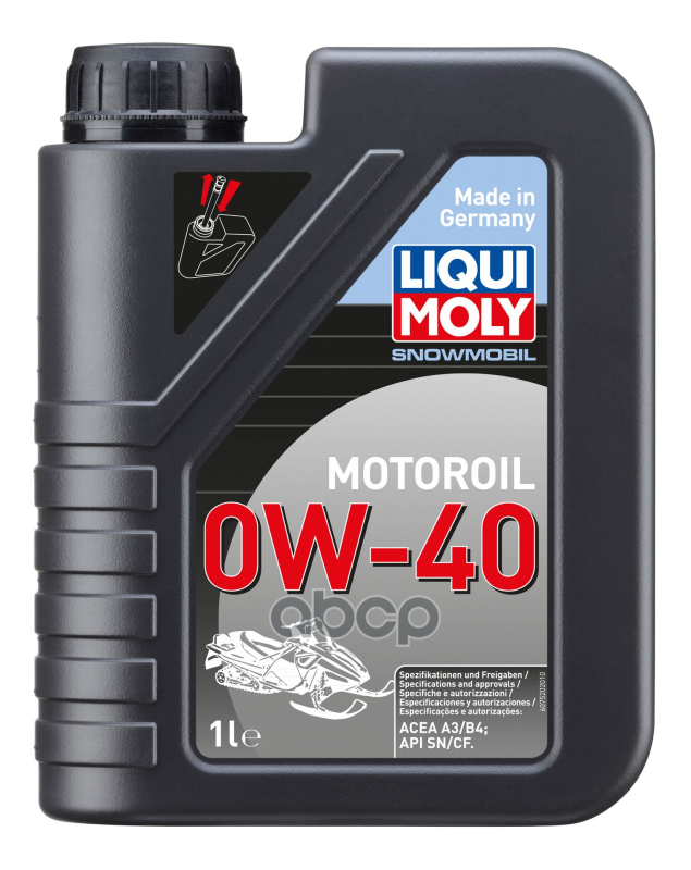 LIQUI MOLY Масло моторное синтетическое для снегох Snowmobil Motoroil 0W-40 CF/SM A3/B4 1л 7520