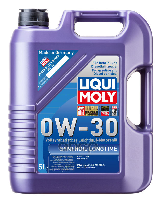 LIQUI MOLY Масло моторное синтетическое Synthoil Longtime 0W-30 SM A3/B4 5л (1172) 8977
