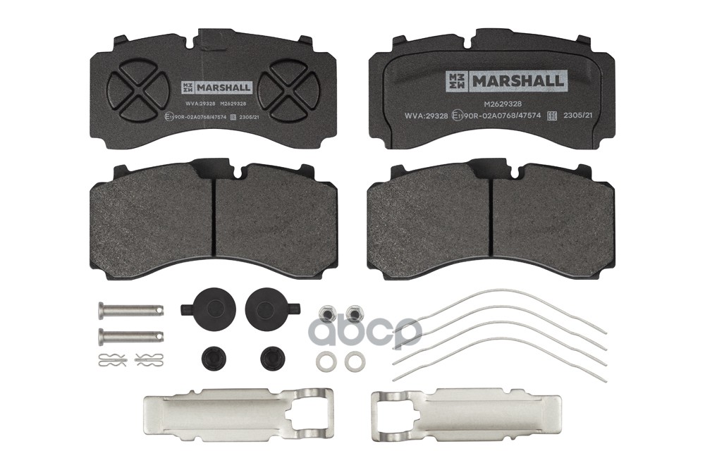 Колодки тормозные дисковые комплект (с уст. комп.) WVA 29328, 29329, 29318, 29319 Marshall M2629328 MARSHALL арт. M2629328