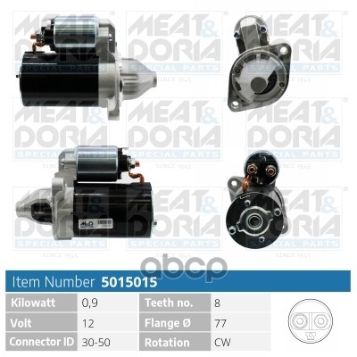 Стартер 12V 0 9KW Hyundai Accent II  Kia Cerato I 1.6 MEAT & DORIA арт. 5015015
