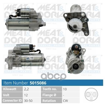 Стартер 12V 2 2KW Nissan Movano (X70)  Renault Master II 2.5 dCi MEAT & DORIA арт. 5015086