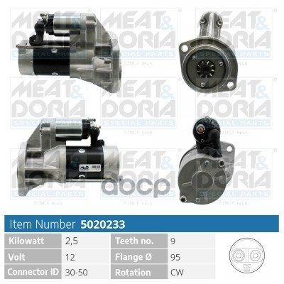 Стартер 12V 2 5Kw Nissan Pick-Up (D12)  Terrano Ii 2.3/2.5 D MEAT & DORIA арт. 5020233