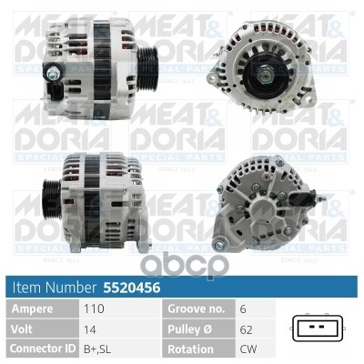 Генератор 14V 110A Nissan Maxima Iv MEAT & DORIA арт. 5520456