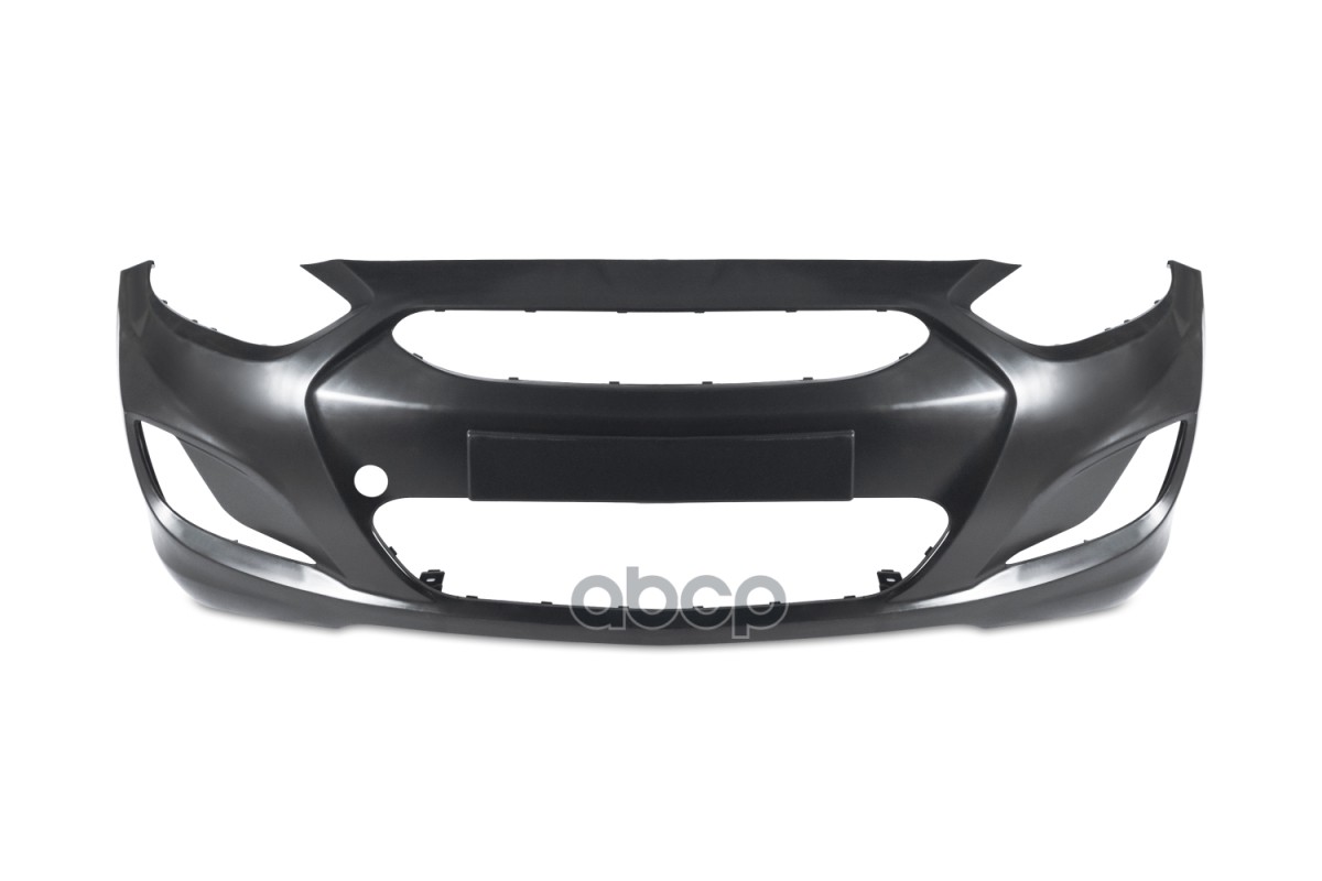 Бампер Передний, Hyundai Solaris (2010>) Матовый / Russian Type / С Отливом Под Номер METACO арт. 8190-006