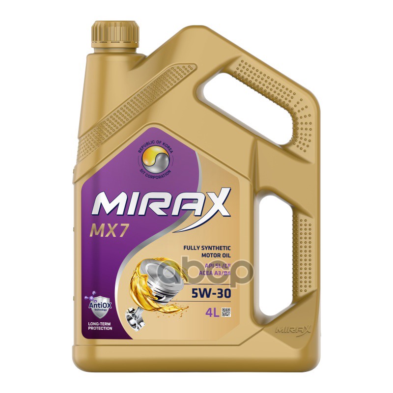 MIRAX Масло моторное синтетическое MX7 5W30 SL/CF, A3/B4 4л