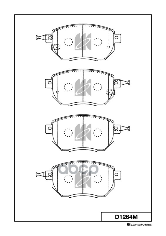 Колодки тормозные дисковые пер. Nissan Murano Z50 3.5 04- D1264M MK KASHIYAMA арт. D1264M