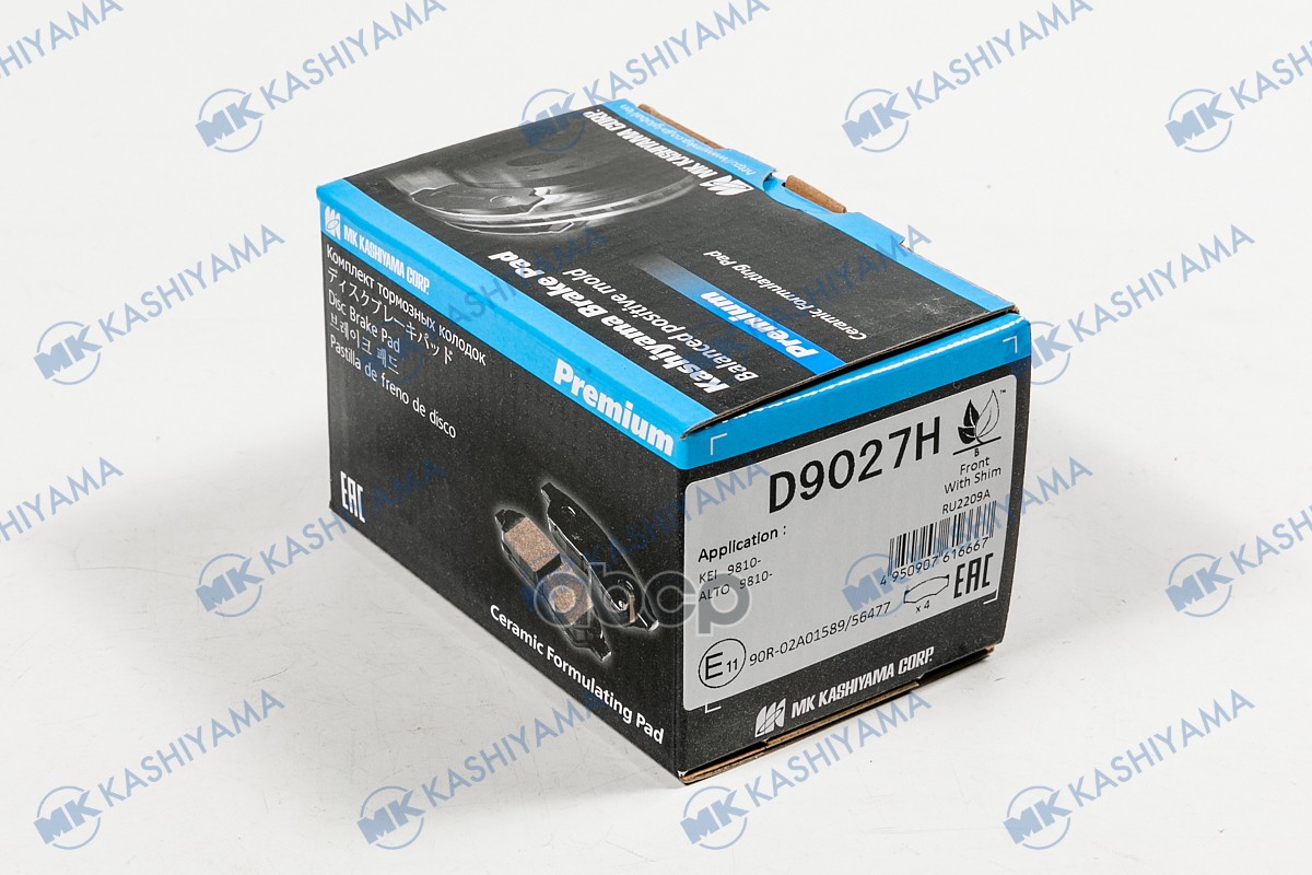Колодки тормозные дисковые пер. SUZUKI ALTO,CARRY 01- D9027H MK KASHIYAMA арт. D9027H