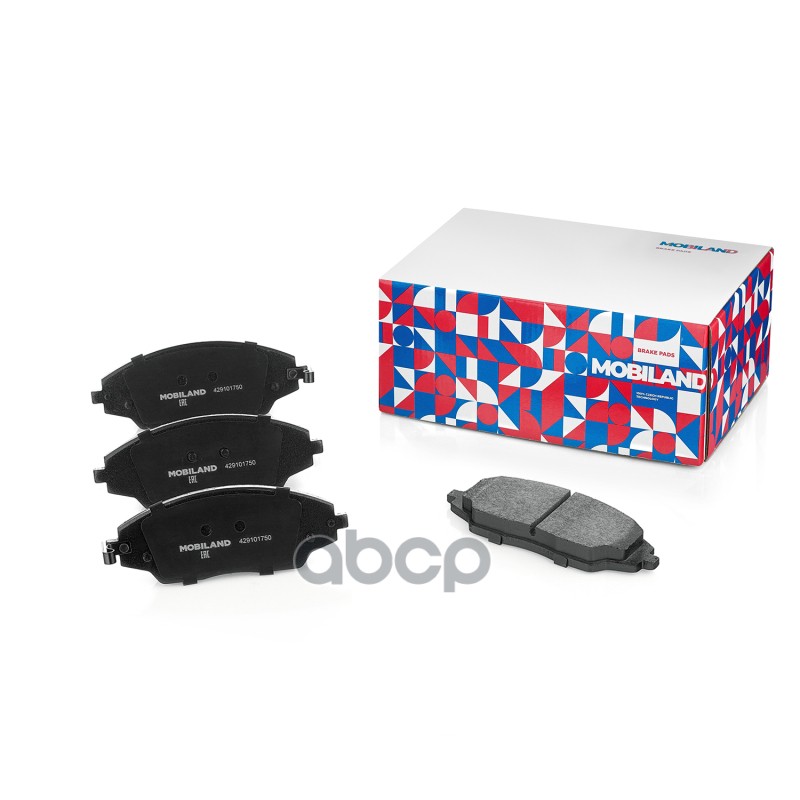 Колодки тормозные дисковые передние (4 шт.) с п/шум. пласт. CHEVROLET AVEO (T300) MOBILAND арт. 429101750