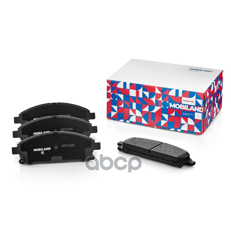 Колодки тормозные дисковые передние (4 шт.) с п/шум. пласт. NISSAN X-TRAIL (T30) [звук. датч.] MOBILAND арт. 429103690