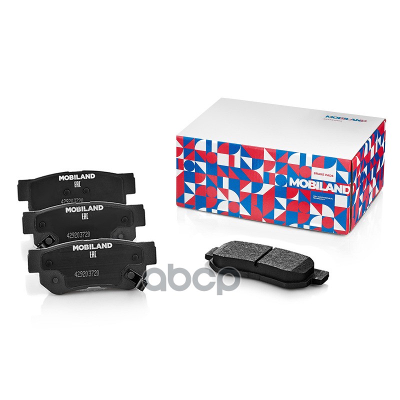 Колодки тормозные дисковые задние (4 шт.) с п/шум. пласт. для а/м KIA SPORTAGE II (JE_, KM) [звук. датч.] 429203720 MOBILAND ...