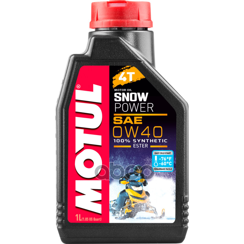 Масло моторное 4T Motul Snowpower 0W40 синтетическое 1 л 105891 MOTUL арт. 105891