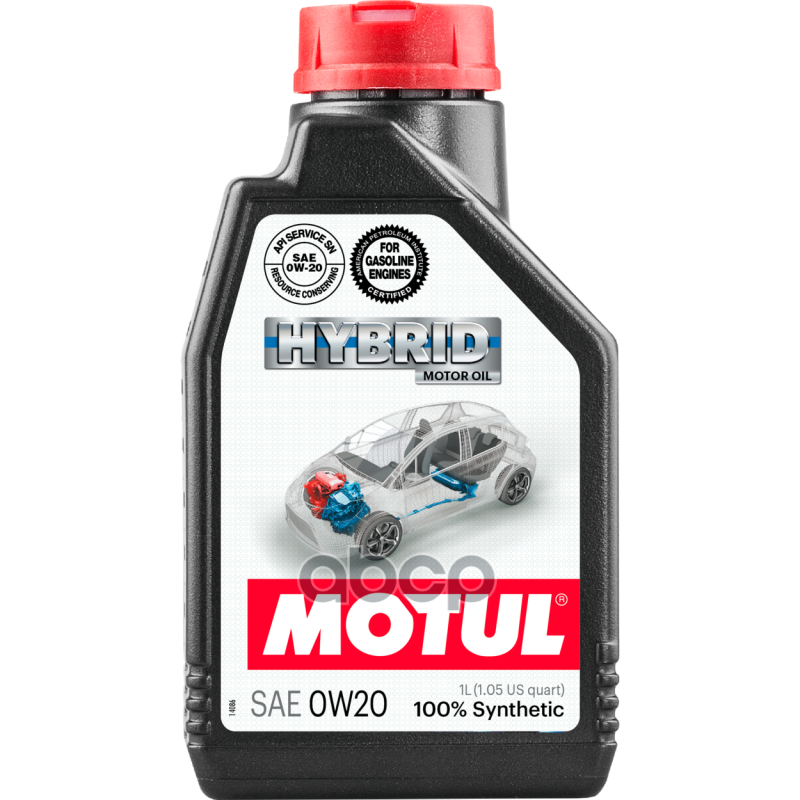 MOTUL Масло моторное Motul Hybrid 0W-20 синтетическое 1 л 107141