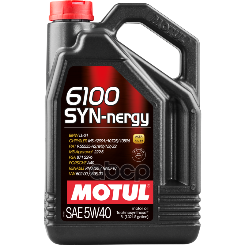 MOTUL Масло Моторное Motul 6100 Syn-Nergy 5W-40 Синтетическое 5 Л 107979