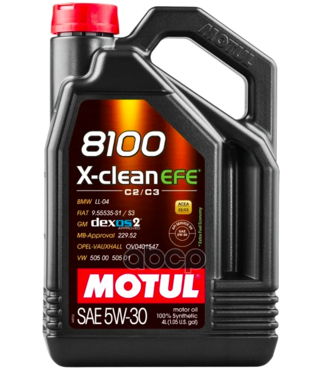 MOTUL Масло Моторное 8100 X-Сlean Efe 5W-30 4Л (113230) 111861