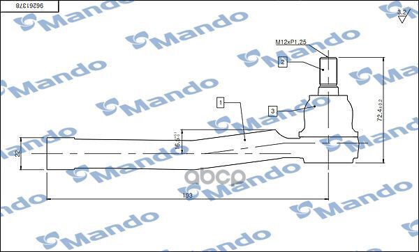 Наконечник рулевой L MANDO DSA020621 Mando арт. DSA020621