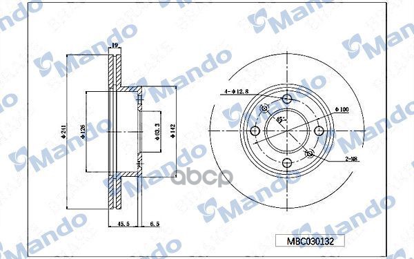 Диск тормозной Mando арт. MBC030132