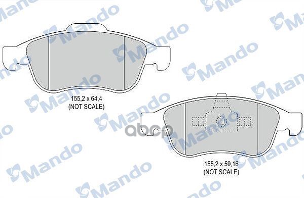 Колодки тормозные передние (без датчика) (RENAULT DUSTER с ABS, FLUENCE, MEGANE III) (TRW GDB1789) MBF015255 Mando арт. MBF01...