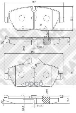 Комплект Тормозных Колодок  Дисковый Тормоз Mapco арт. 6803