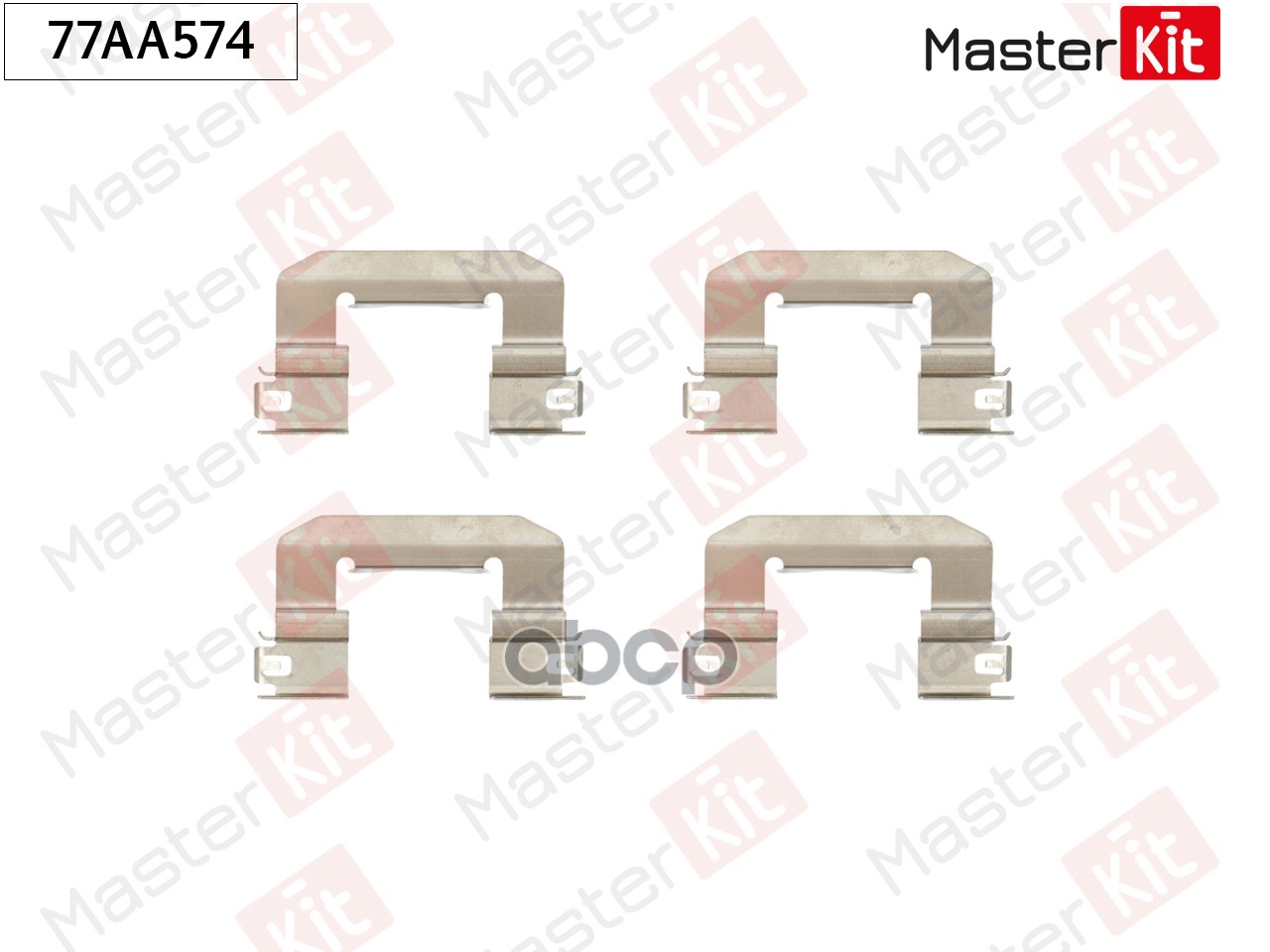 Комплект установочный тормозных колодок Hyundai i30 15-17,Kia Ceed 15-18 MasterKit арт. 77AA574