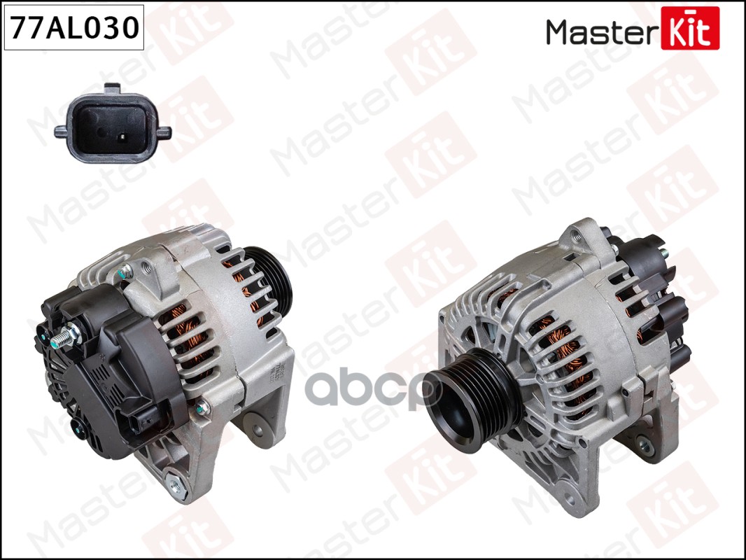 Генератор Peugeot 308(4A_,4C_) 07-,Renault Clio III(BR0/1),Scenic III(JZ0/1) 05- (14V,110A) MasterKit арт. 77AL030