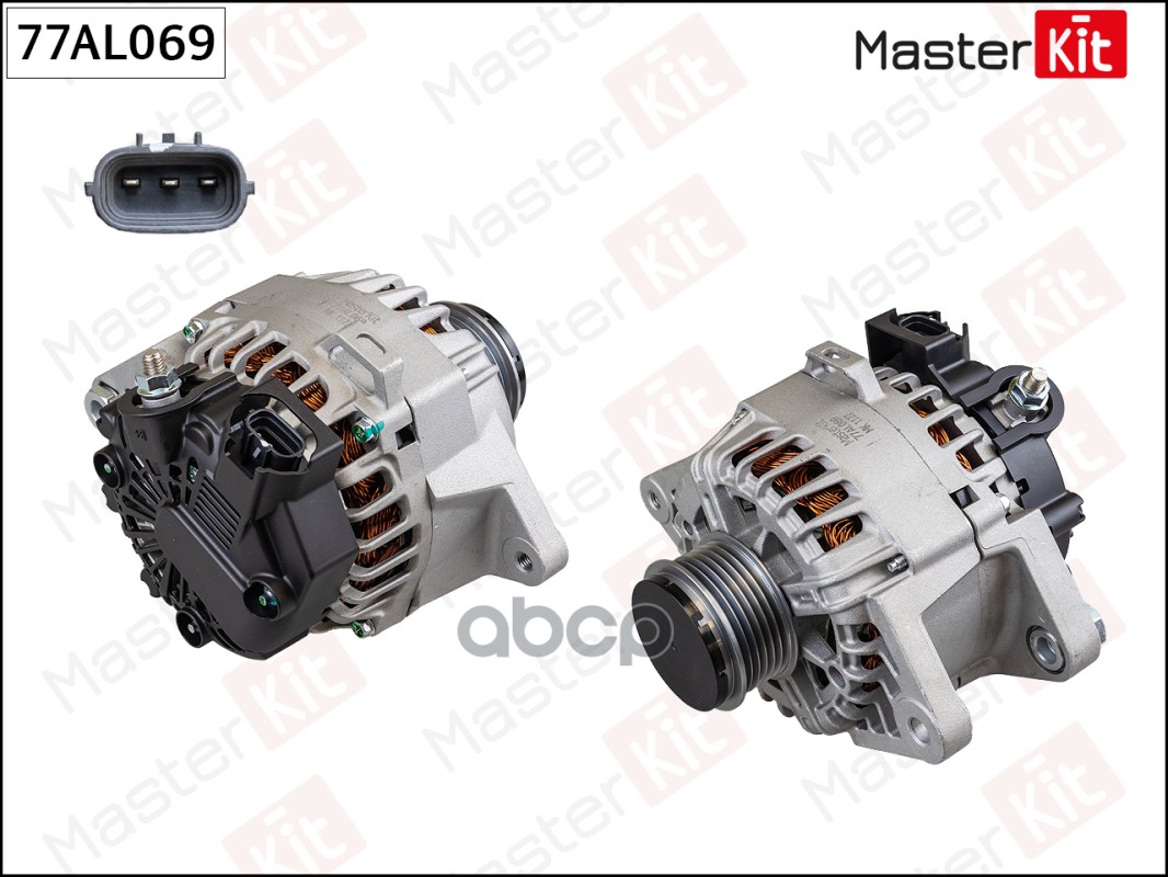 77AL069 Генератор HYUNDAI CRETA/SOLARIS  KIA RIO/SELTOS (14V 120A) MasterKit арт. 77al069
