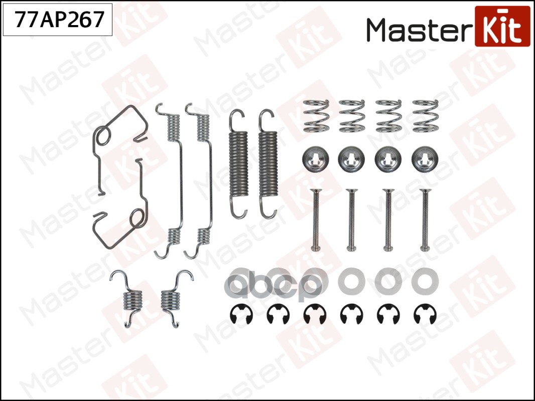 77AP267 Комплект установочный барабанных колодок Ford TRANSIT TOURNEO 1994 - 2000 MasterKit арт. 77ap267