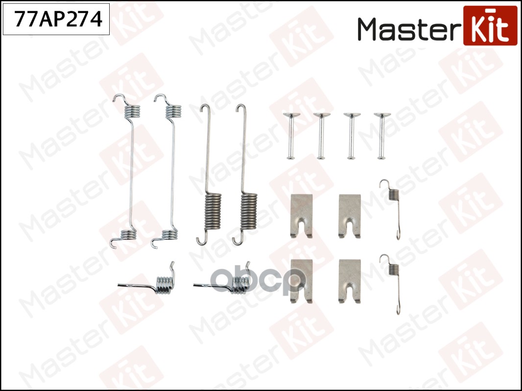 Комплект установочный барабанных колодок Mazda 121 III (JASM, JBSM) 1996 - 2003 MasterKit арт. 77AP274