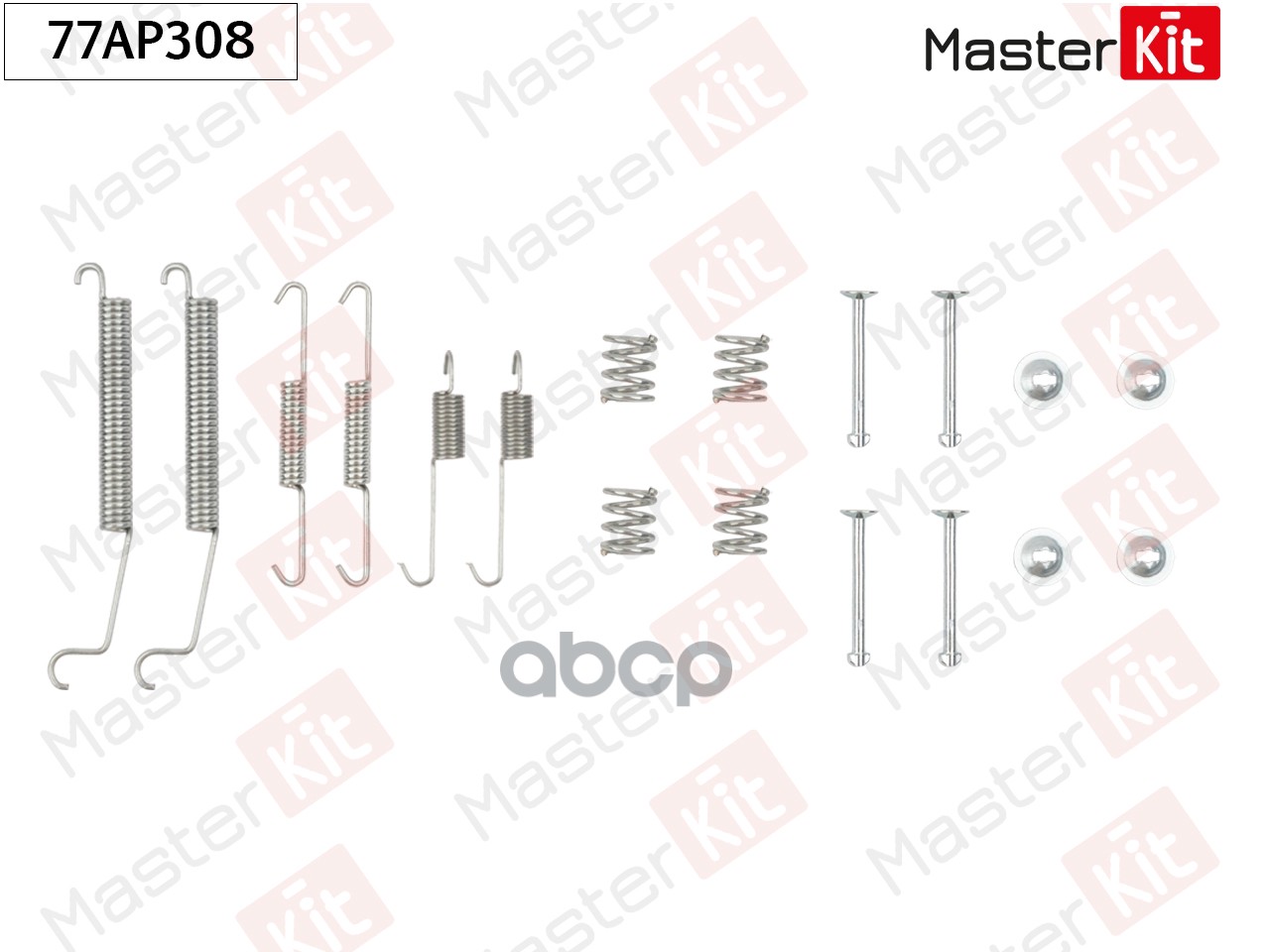 77AP308 Комплект установочный барабанных колодок Renault CLIO II (BB_  CB_) 1998 - MasterKit арт. 77ap308
