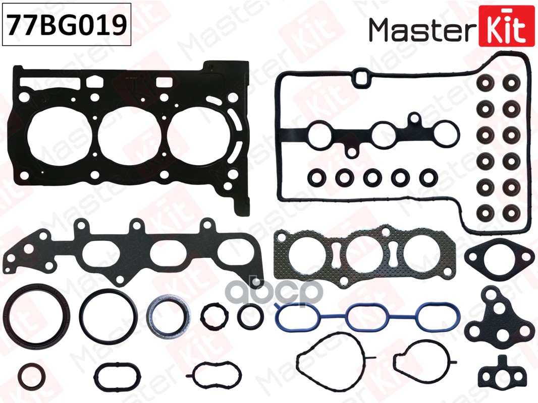 77BG019 Полный комплект прокладок ДВС Toyota AYGO YARIS 1.0 VVT-I 1KR-FE 05- MasterKit арт. 77bg019
