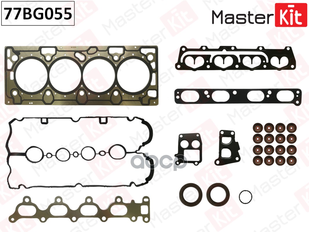 77BG055 Верхний комплект прокладок ГБЦ Opel Astra/Zafira 1.6i Z16XEP 00- MasterKit арт. 77bg055