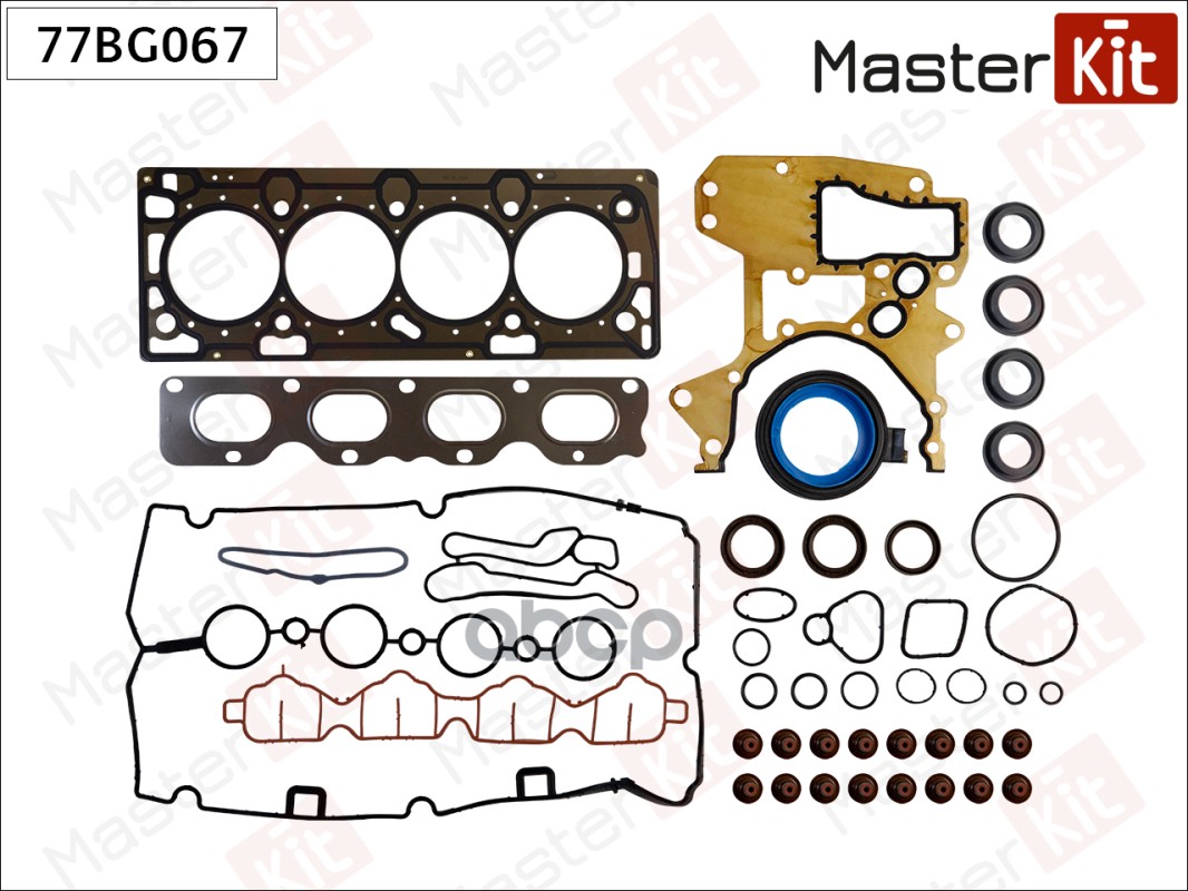 77BG067 Комплект прокладок ДВС OPEL Astra H/J/Mokka/CHEVROLET Aveo/Cruze/Orlando 1.6/1.8 A18XER MasterKit арт. 77bg067