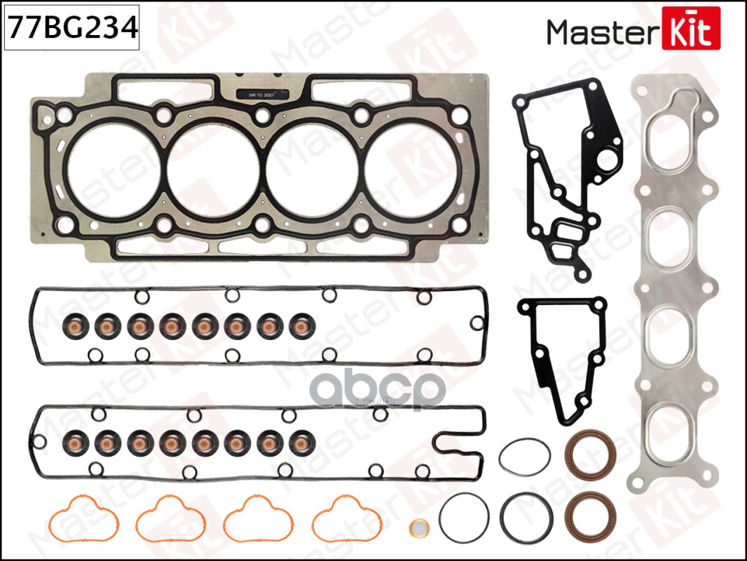 Комплект прокладок ГБЦ CITROEN RFN (EW10J4)/PEUGEOT RFM/RFR MasterKit арт. 77BG234