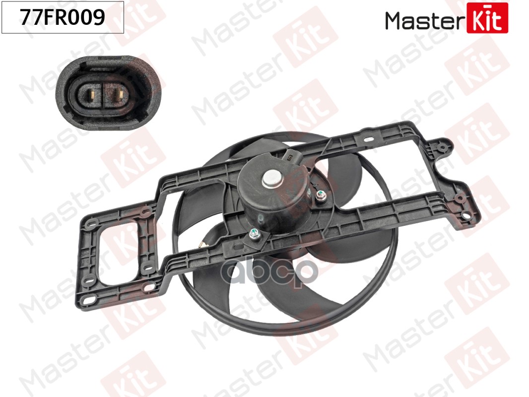 Вентилятор охлаждения радиатора Renault CLIO II (BB_, CB_, SB0/1/2_)/KANGOO (KC0/1_, FC0/1_) MasterKit арт. 77FR009