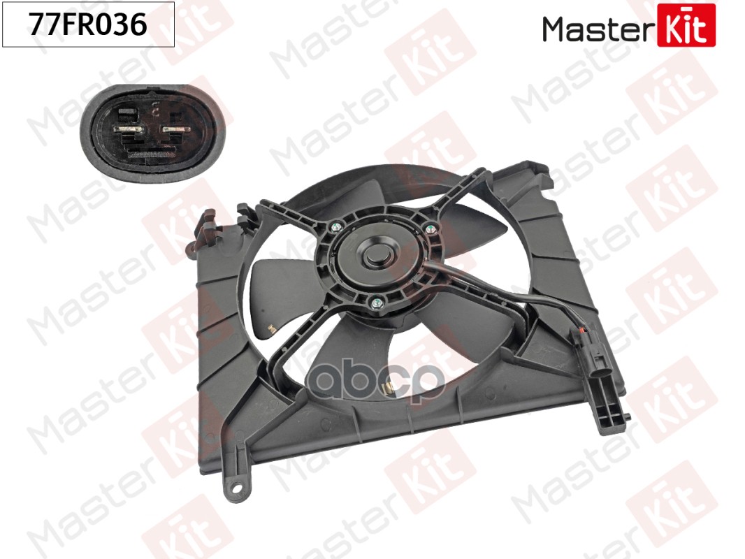 Вентилятор охлаждения радиатора Chevrolet AVEO/KALOS (T200, T250, T255) 2003 - MasterKit арт. 77FR036