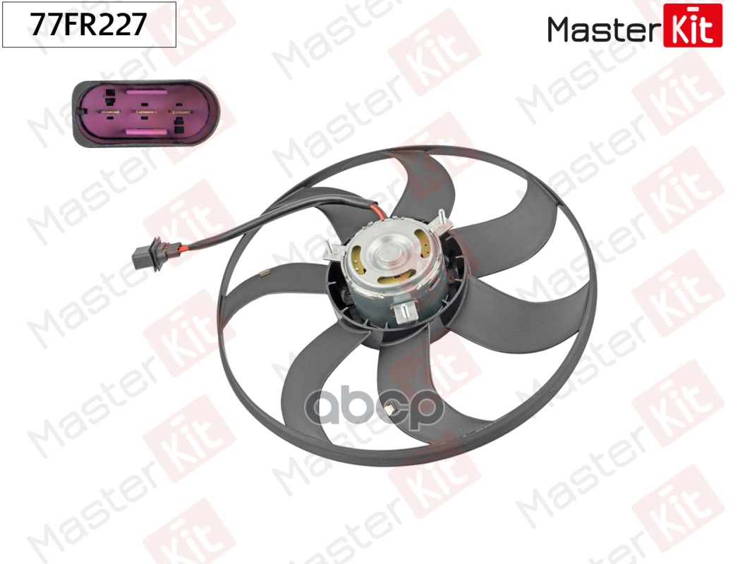 77FR227 Вентилятор охлаждения радиатора Skoda FABIA II (542  545)/Volkswagen POLO (9A4  9A2  9N2) 20 MasterKit арт. 77fr227