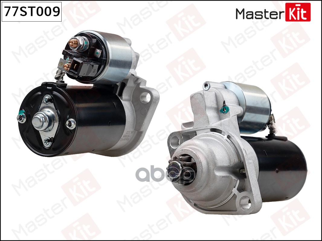 Стартер Audi TT(8N3) 98-06,SEAT Leon(1M1) 99-06,VW Bora(1J2),Golf IV(1J1) 97-13 (1,1kW) MasterKit арт. 77ST009
