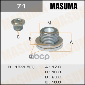 Болт Маслосливной A/T (С Шайбой) Toyota Masuma 71 Masuma арт. 71