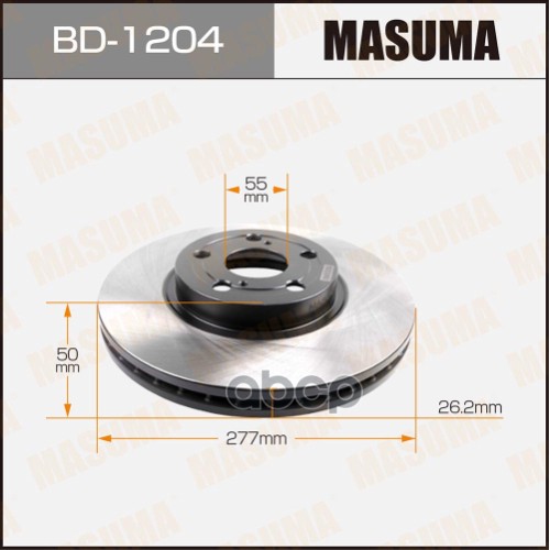 Диск тормозной передний TOYOTA AVENSIS MASUMA BD-1204 Masuma арт. BD-1204
