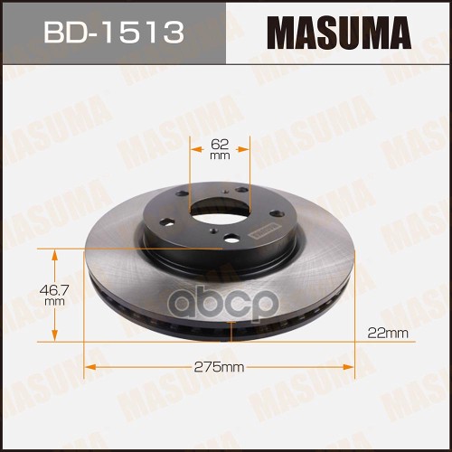 Диск тормозной передний TOYOTA AURIS MASUMA BD-1513 Masuma арт. BD-1513