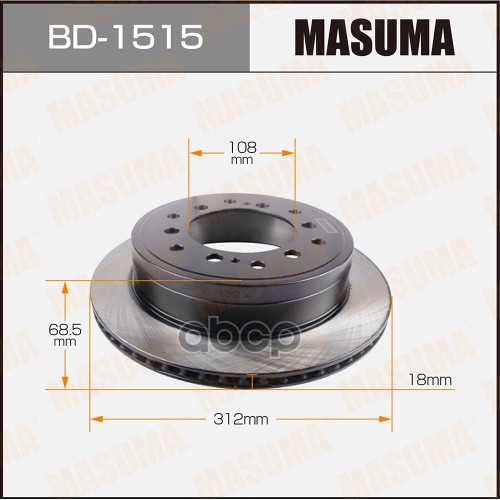 Диск тормозной задний TOYOTA 4RUNNER MASUMA BD-1515 Masuma арт. BD-1515