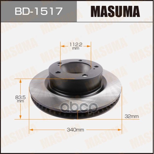 Диск тормозной передний TOYOTA LAND CRUISER MASUMA BD-1517 Masuma арт. BD-1517