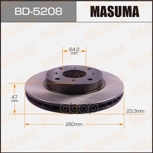 Диск Тормозной Передний Honda Accord Masuma Bd-5208 Masuma арт. BD-5208