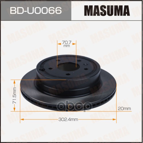Диск тормозной MASUMA rear CHEVROLET CAPTIVA, OPEL ANTARA [уп.2] BDU0066 Masuma арт. BDU0066