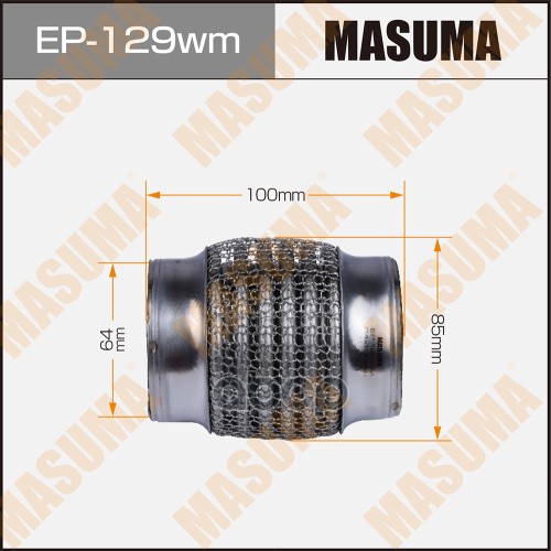 Гофра глушителя 3-х слойная 64х100 3-х слойная, wiremesh, interlock, 64х100 MASUMA EP-129wm Masuma арт. EP-129wm