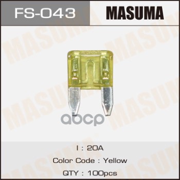 Предохранитель Masuma Флажковый Мини 20А Masuma арт. FS043